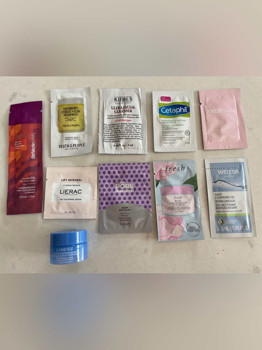 Collection of Skincare & Haircare Samples— 10 Items